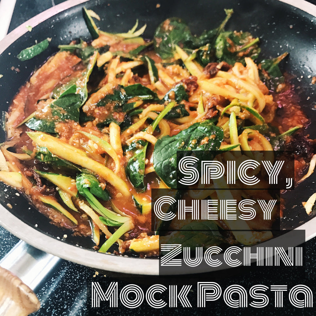 Spicy, Cheesy Zucchini Mock Pasta