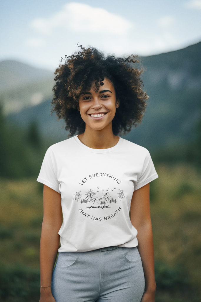 Let Everything That Has Breath Praise the Lord Short Sleeve Tee | XS - 4XL Full Size Run